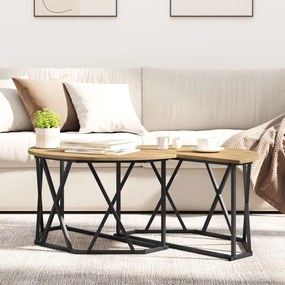 Kávézóasztal Kézműves Tölgy 31.5x31.5x16.5 inch Mérsékelt Fa