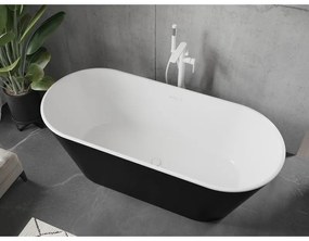 Mexen Flavia, szabadon álló kád 160 x 75 cm, fehér-fekete, fehér túlfolyó, 54031608075-20