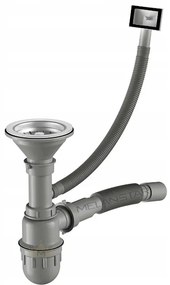 Erga HD, 1 kamrás acél mosogató 800x500x160 mm hosszú lefolyóval, vászon dekorral, ERG-MLS-HD8050DN