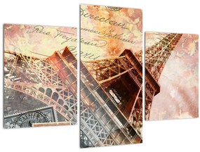 Kép - Eiffel-torony vintage stílusban (90x60 cm)