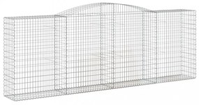 vidaXL 6 db íves horganyzott vas gabion kosár 400x50x140/160 cm
