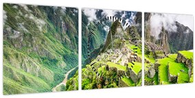 Kép - Machu Picchu (órával) (90x30 cm)