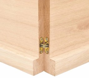 kezeletlen tömör tölgyfa fali polc 120x60x(2-4) cm
