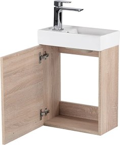 Fantastic alsó fürdőszoba bútor, mosdóval, sonoma tölgy színben