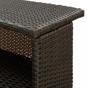 barna polyrattan kerti bárasztal 120 x 55 x 110 cm