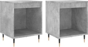 vidaXL 2 db betonszürke szerelt fa éjjeliszekrény 40 x 35 x 50 cm