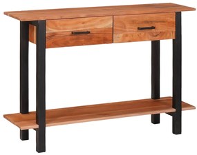Konzolasztal fiókkal Barna 110 x 30 x 75 cm tömör akácfa
