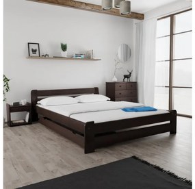 Laura ágy 140x200 cm, diófa Ágyrács: Ágyrács nélkül, Matrac: Deluxe 10 cm matrac