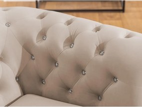 Bézs bársony kinyitható sarokkanapé (bal oldali-L alakú) York Blik – Ropez