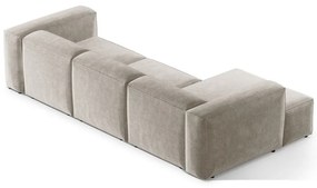 Bézs kordbársony sarokkanapé (bal oldali-heverő résszel) Bergano – Cosmopolitan Design