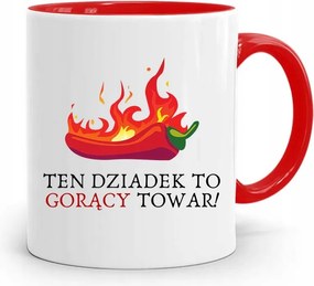 Piros Bögre Nagypapa Forró Áru nyomott mintával