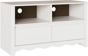 vidaXL TV Szekrény fiókkal Drammen Fehér 99 x 43 x 55 cm Tömör fenyőfa