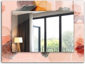 Dekoratív fali tükör nyomott mintás dekoráció 80x60 Absztrakt virágminták