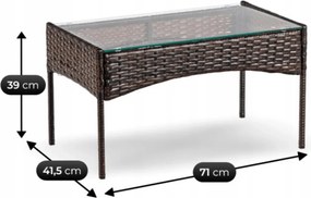 Kerti bútor szett barna/bézs színben – MISSISIPI