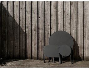 Fekete fém kerek étkezőasztal ø 70 cm Disc – Zone