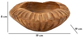 Tálca geris teak ø 19x8cm