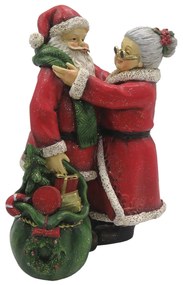 Mikulás mamával vintage karácsonyi dekorációs figura
