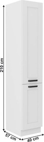 Magas szekrény, fehér, LULA 40 DK-210 2F
