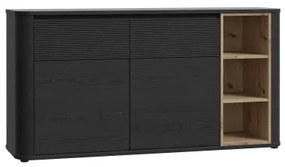 Komód BASKO fekete/tölgy