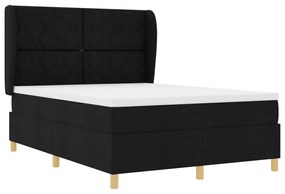 Boxspring Ágy Matrac Készlettel Fekete 140x200 cm Szövet