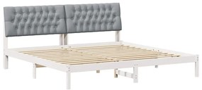 Ágykeret Kárpitozott Fejtámlával fejtámlával Fehér 200 x 200 cm