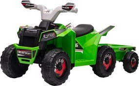 HOMCOM Elektromos Quad Gyerekeknek 6V, Elektromos Jármű, 1.5-3 Éveseknek, 2.5 km/h, Fém, 106 x 41.5 x 48.5 cm, Zöld | Aosom