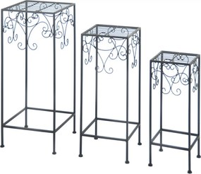 3 db-os fekete virágtartó készlet - Esschert Design