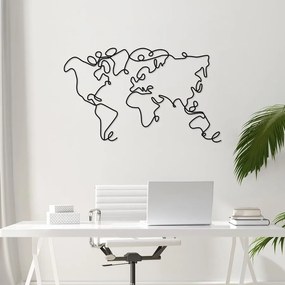 Fém fali dekoráció, World Map