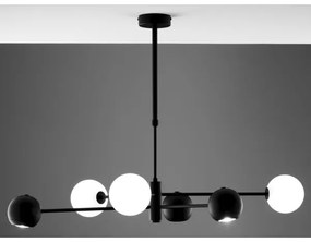 Jupiter 1997 - Csillár rúdon MOKA 3xGU10/10W/230V + 3xG9/10W/230V fekete/fehér