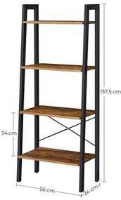 NAVARO könyvespolc barna/fekete