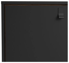 Fekete komód diófa dekorral 150x72x40 cm Ry – Tvilum