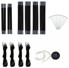 sárga rendezvénysátor LED-del és 4 oldalfallal 3,6x3,6x2,3 m