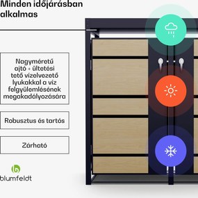 Blumfeldt BinSafe, szemétkosár tároló doboz, 2 szemétkosár, 240 l, zárható, időjárásálló horganyzott acél, beültethető tető