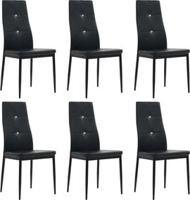 vidaXL 6 db fekete műbőr étkezőszék