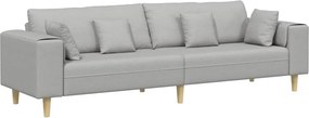 vidaXL Kanapé párnával Felhőszürke 250 x 77 x 76 cm szövet
