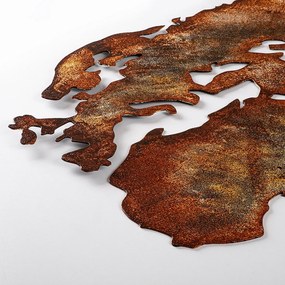 World Map Medium - 1 fém világtérkép faldekoráció