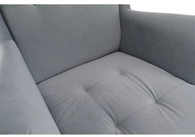 Világosszürke füles fotel barna lábakkal RUFINO NEW