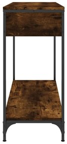 füstös tölgy színű szerelt fa tálalóasztal 100 x 34,5 x 75 cm