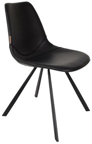 Franky design szék, fekete textilbőr