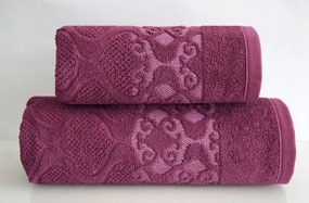 Lugana elegáns jacquard törölköző 70x130 bogyós sorbet