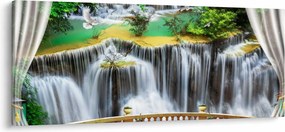 Kép - Varázslatos vízesések megtekintése (120x50 cm)