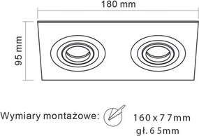 Orlicki Design FARO II OR83446 Beépíthető spotlámpa 2x8W/Gu10