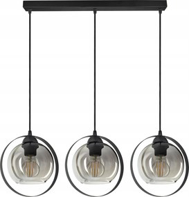 Függő lámpa Csillár Fekete Grafit Üveggömbök