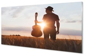Üvegképek gitár férfi 100x50 cm