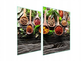 Üveg Tűzhelyvédő Főzőlap 70x52 Fűszerek Edzett Üveg