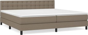 vidaXL tópszínű szövet rugós ágy matraccal 200 x 200 cm