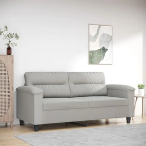 kétszemélyes világosszürke mikroszálas szövetkanapé 140 cm