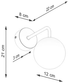 Fekete-fehér fali lámpa Beam – Nice Lamps