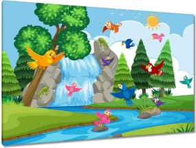 Vászonkép 120x80 Állatok Vízesés