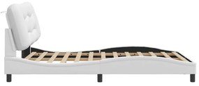 fehér műbőr ágykeret LED-világítással 120 x 200 cm